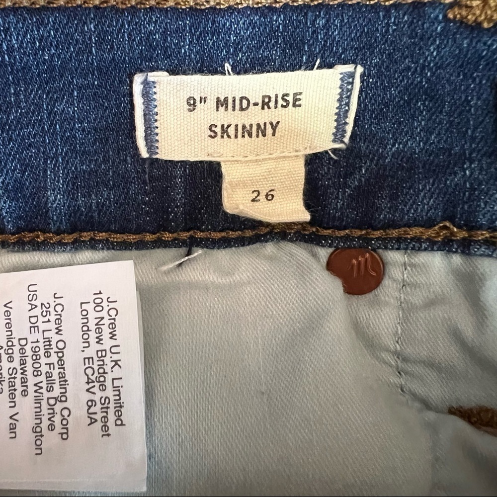 Madewell | 9" Mid-Rise Skinny Jeans in Pendale Wash Stretch Classic Size 26 - Picture 4 of 16